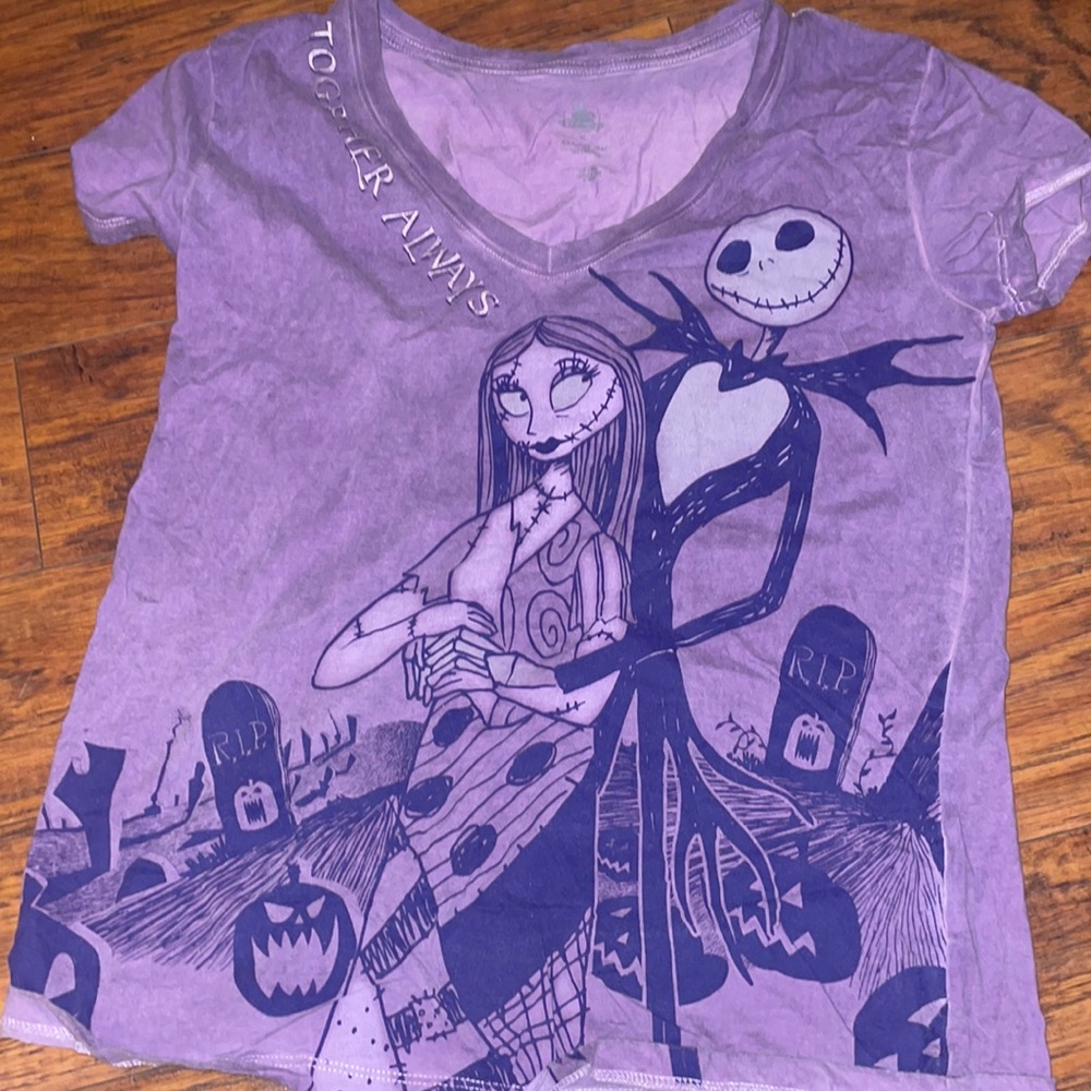 Purple Jack and sally shirt from Disneyland. Size M, v neck